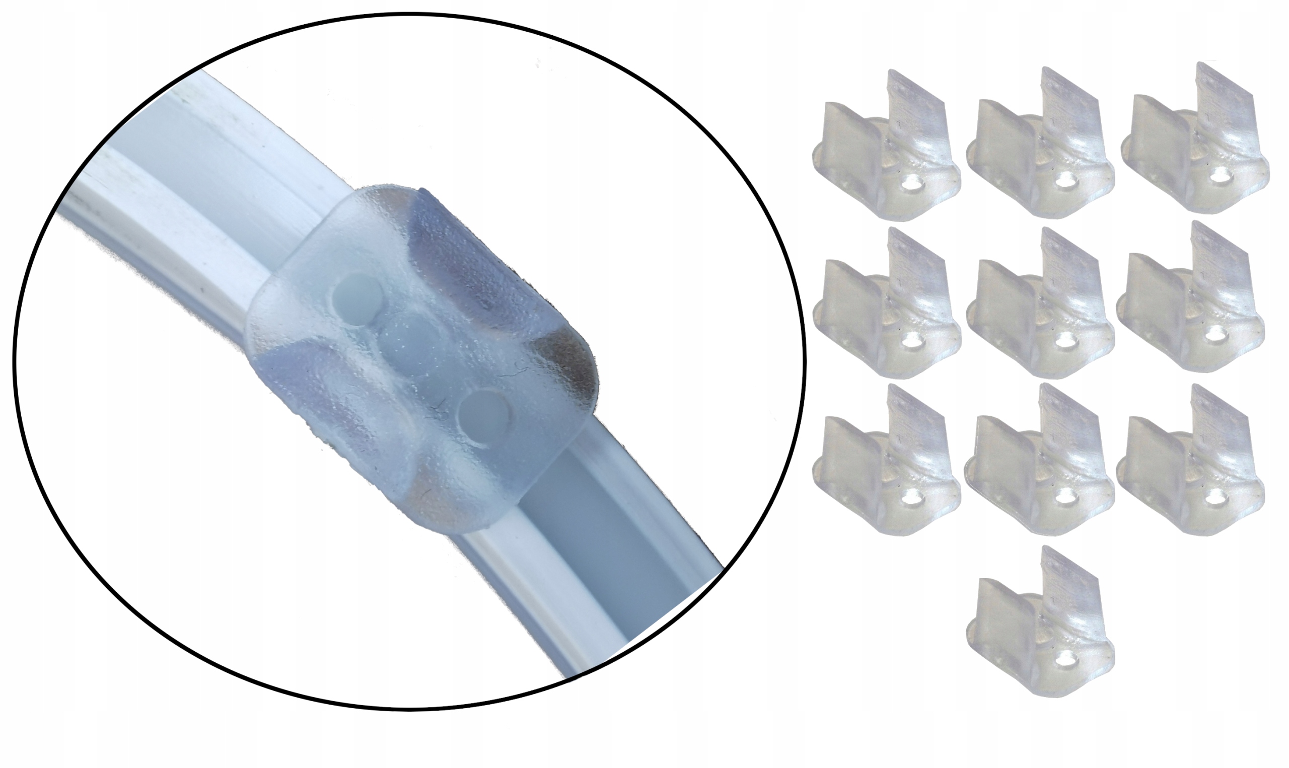 

Uchwyt Mocowanie do taśmy Led plastikowy Neon 6mm