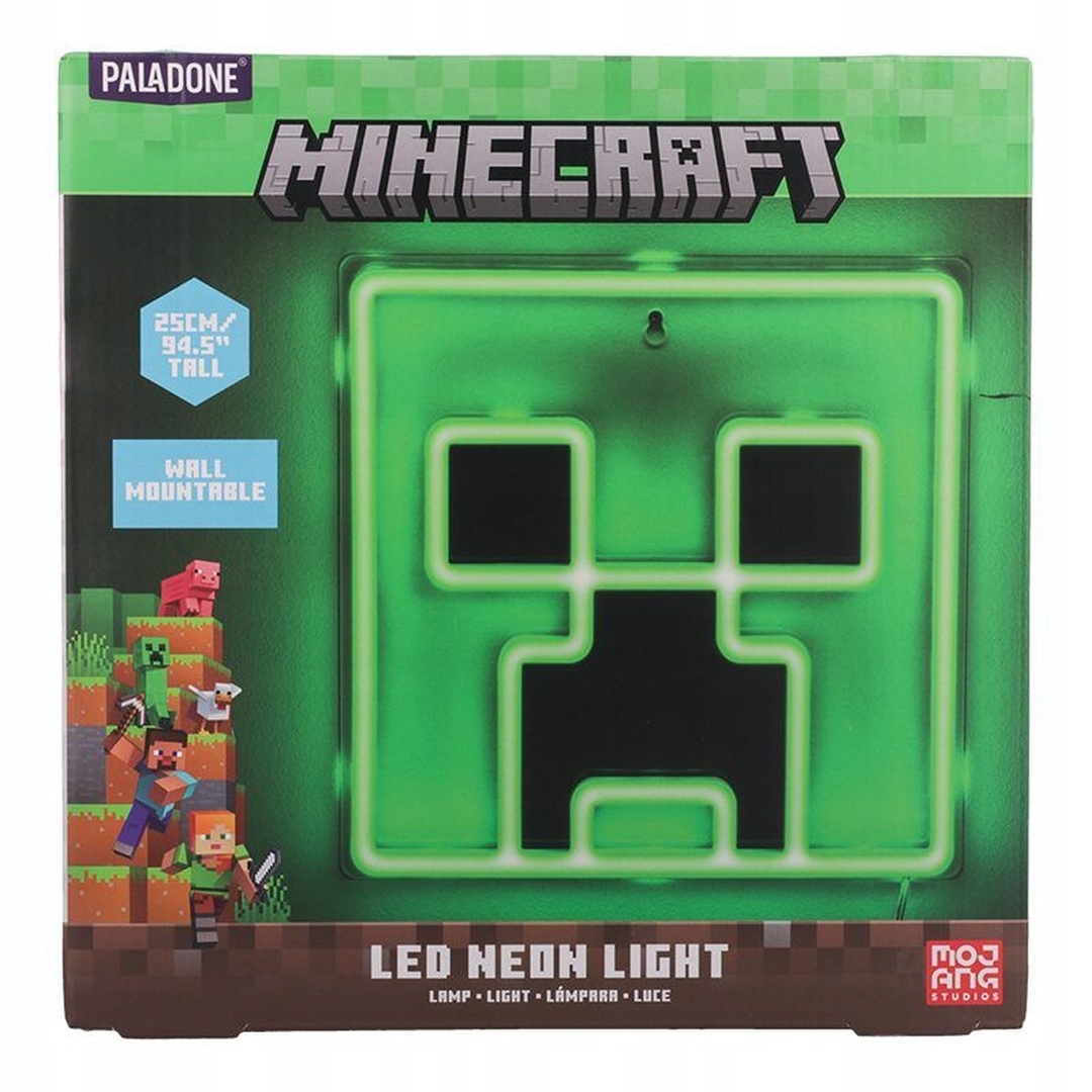 Lampka neonowa LED ścienna Minecraft Creeper - PALADONE