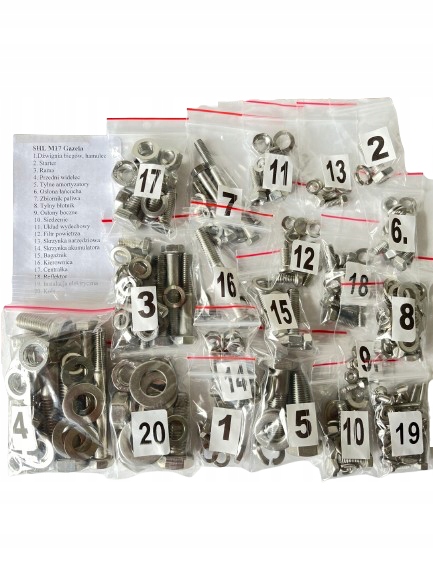 Nová Sada Šroubů Šrouby Nerezové Shl M17 Gazela