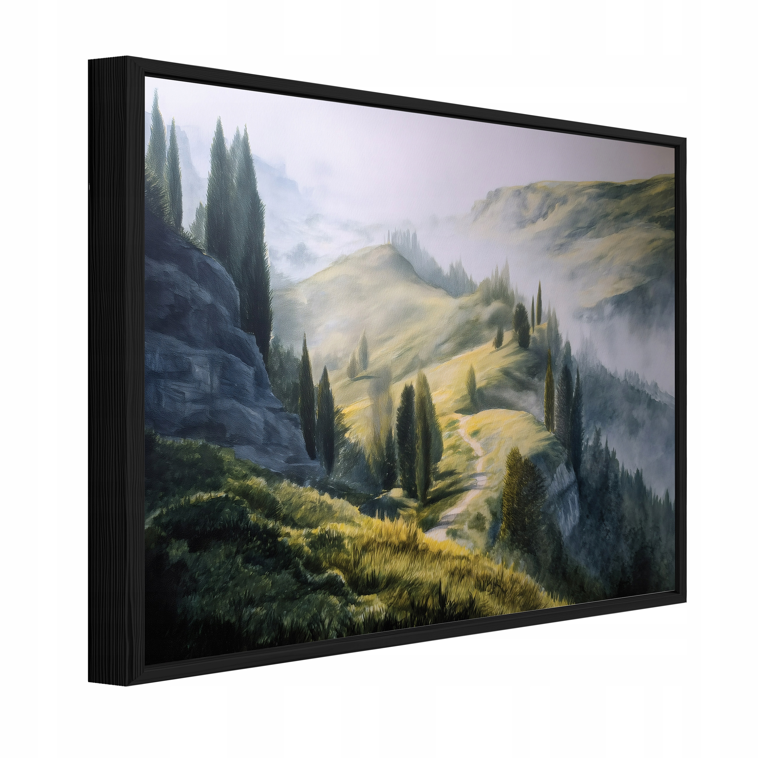 Obraz V Černém Rámu Na Plátně Krajina Les Obývací Pokoj Ložnice 120x80