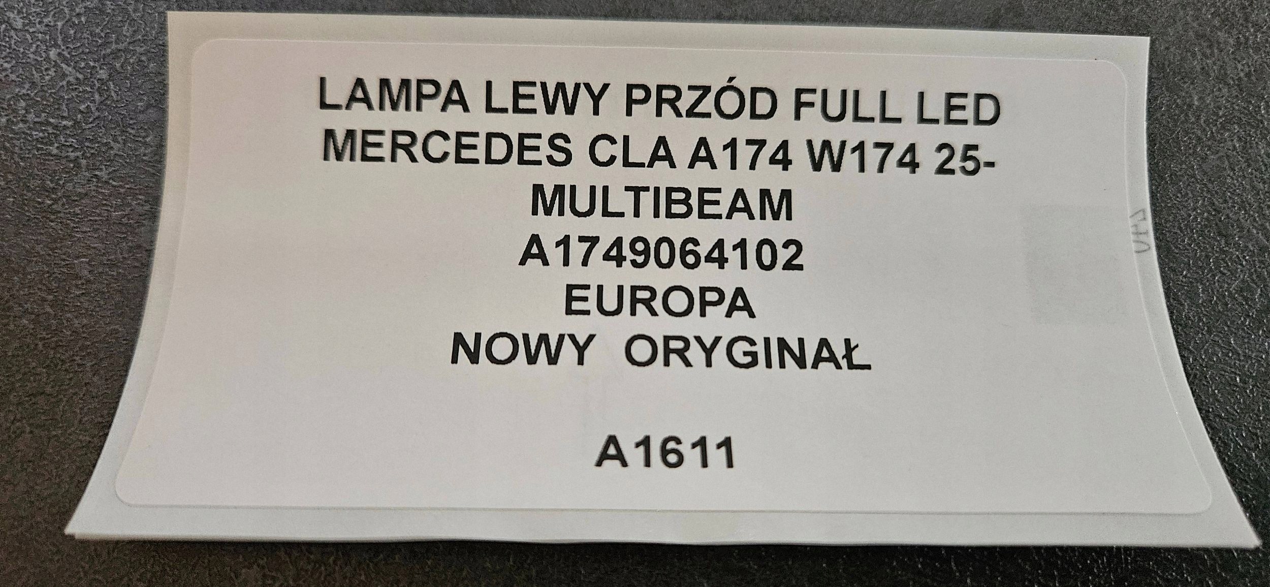 light left front FULL LED MERCEDES CLA A174 25- MULTIBEAM original