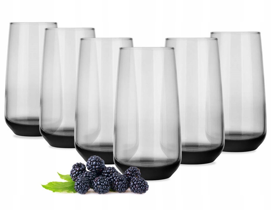 

6 Szklanek 430ml Long Drink Midnight Czarny Mat