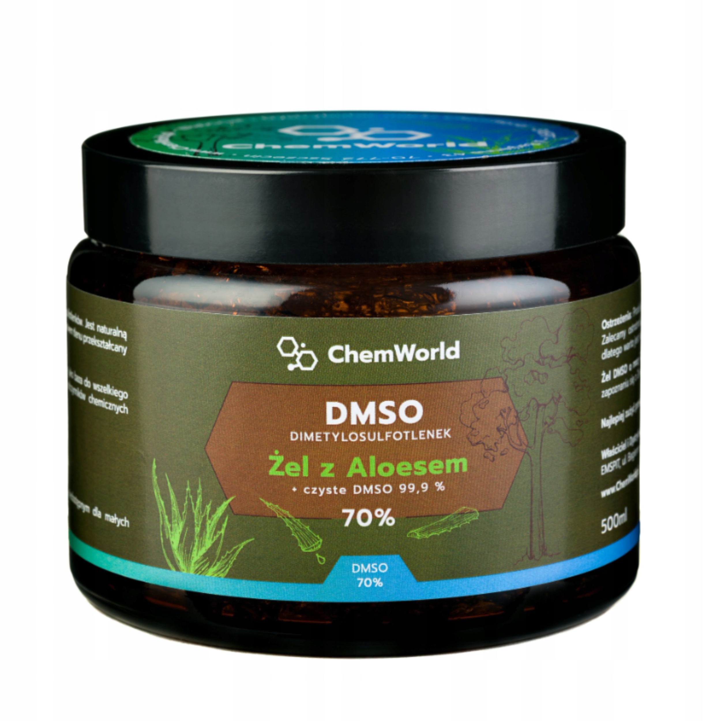 

Dmso 99,9% Żel Moc 70% z Aloesem 99% natura 500 ml