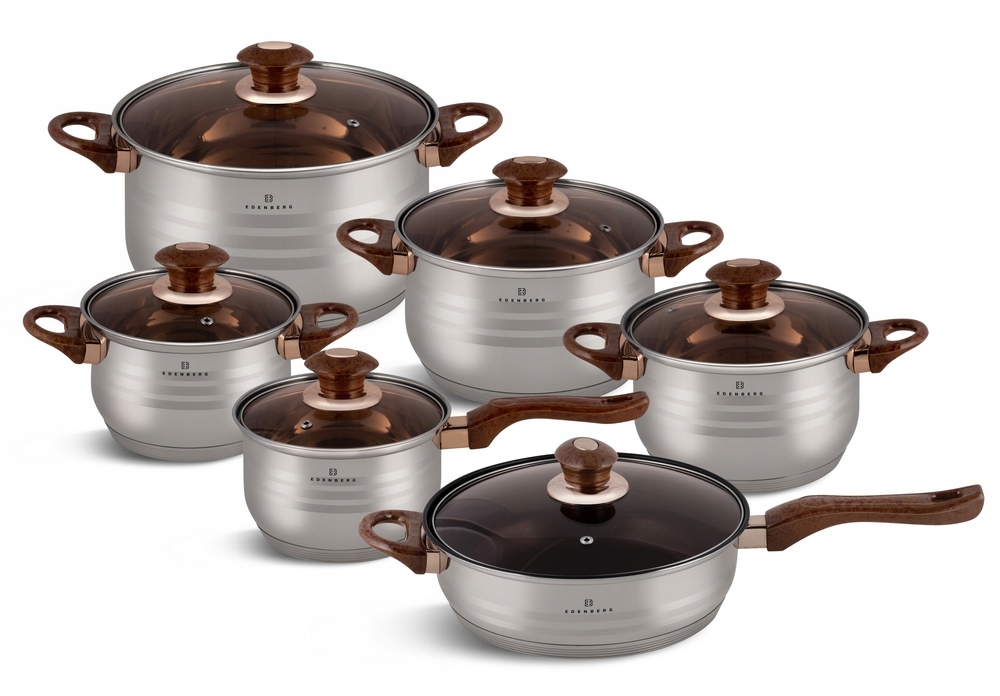 

Zestaw Garnków 12 el. Stalowe Garnki Indukcja 1143