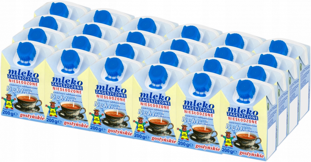 Gostyń Mleko Zagęszczone Niesłodzone Light 200G x24