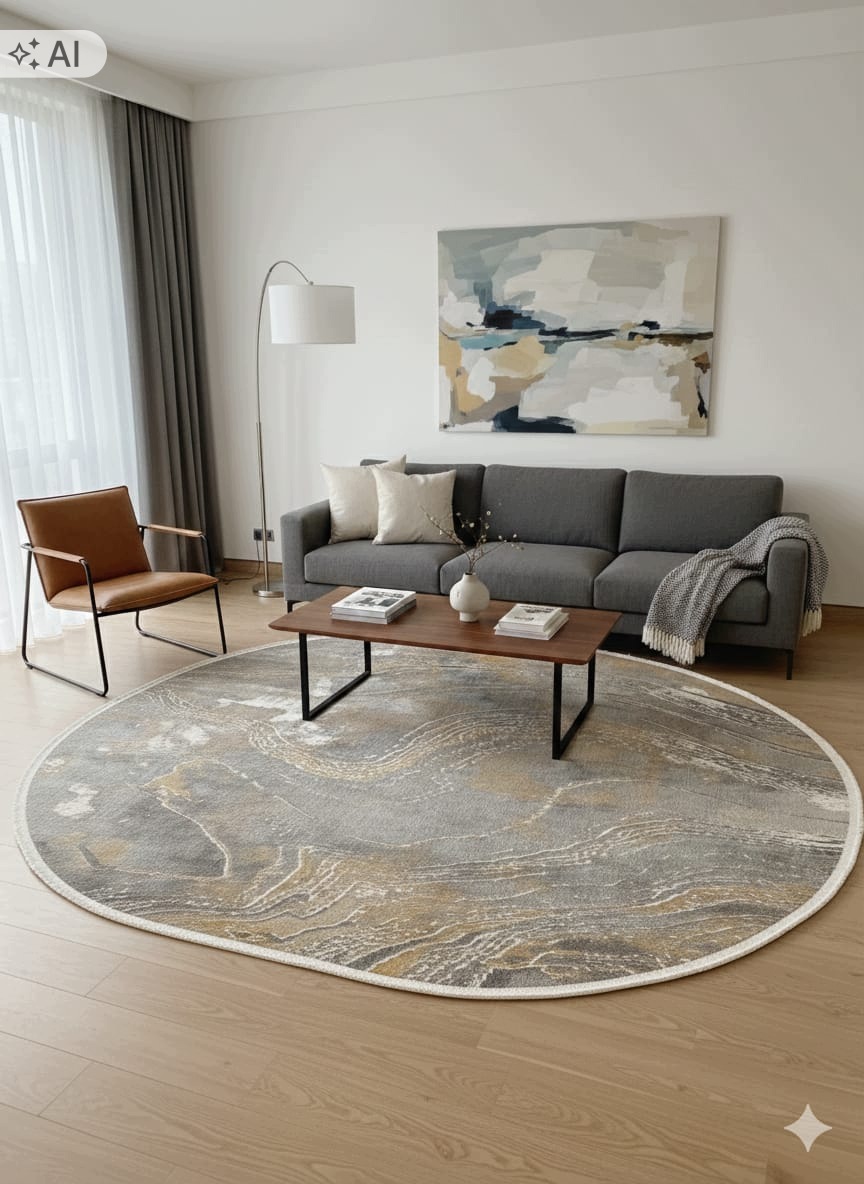 Koberec do obývacího pokoje 280 x 380 cm, vícebarevný, s měkkými štětinami