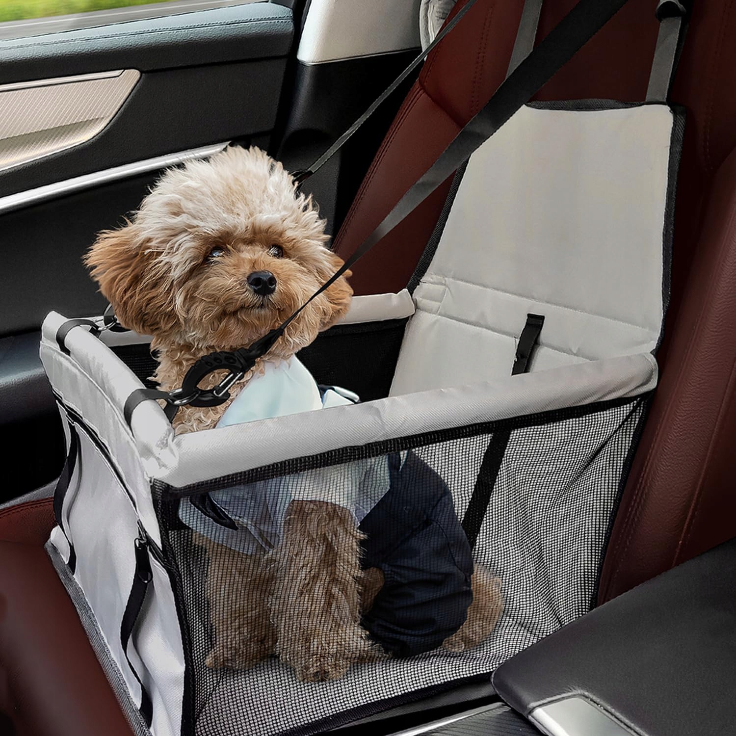 Levně Flagest Zesílené sedadlo do auta pro psy Oxford Skládací šedá