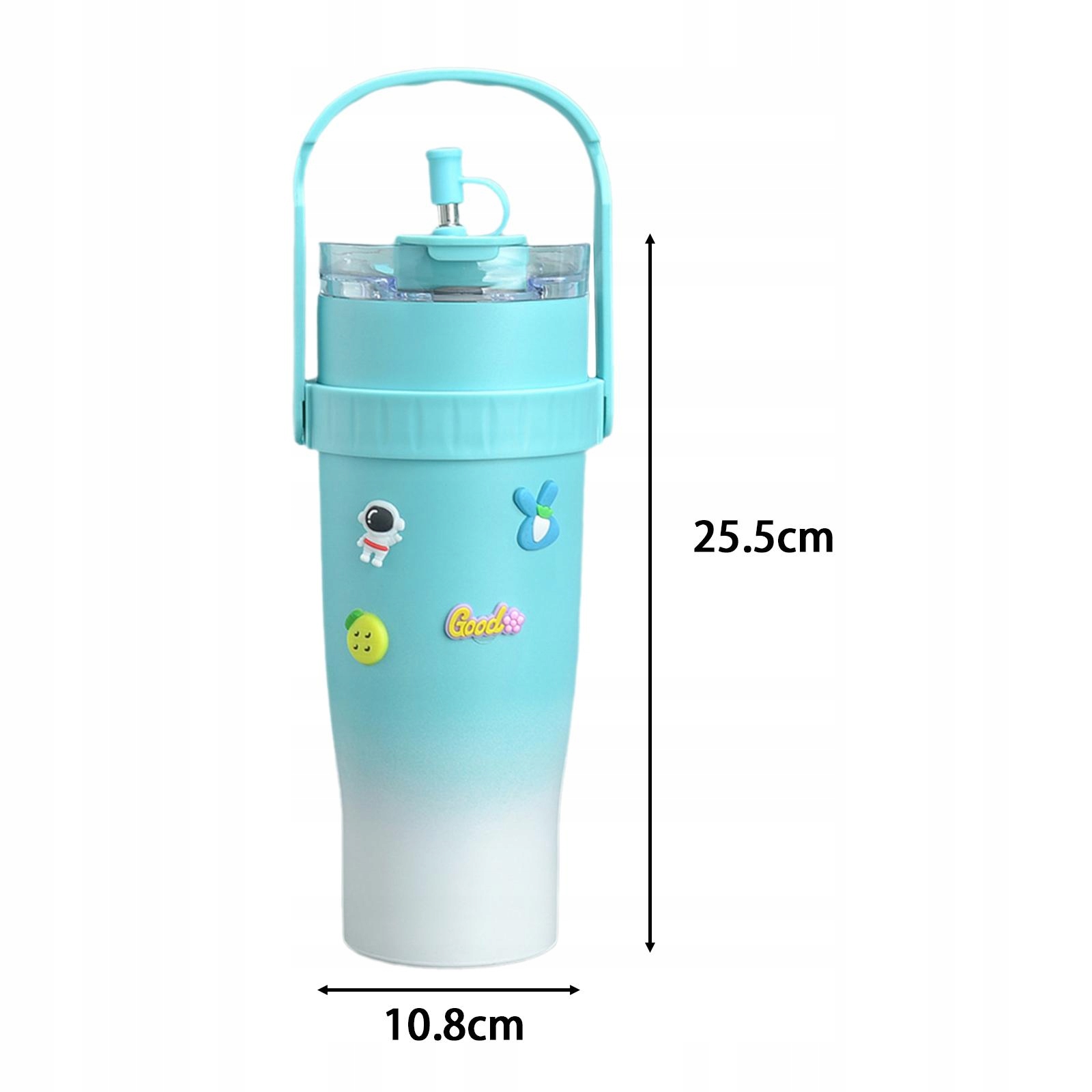 Butelka na wodę 1200ml z pokrywką Butelka na wodę ze słomką niebieska Elementy zestawu adaptery