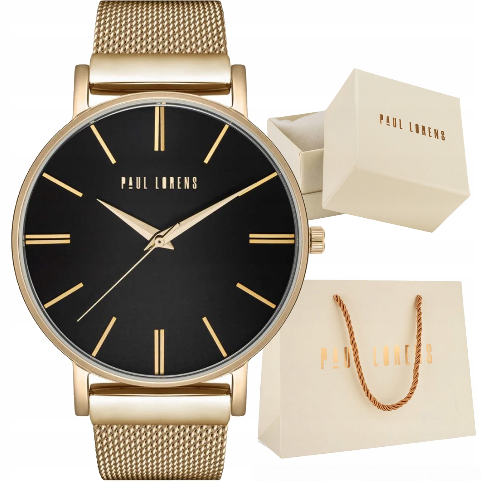 Klasické dámské hodinky Paul Lorens 10401B-1D1 S Indexy, síťovaná síťovina