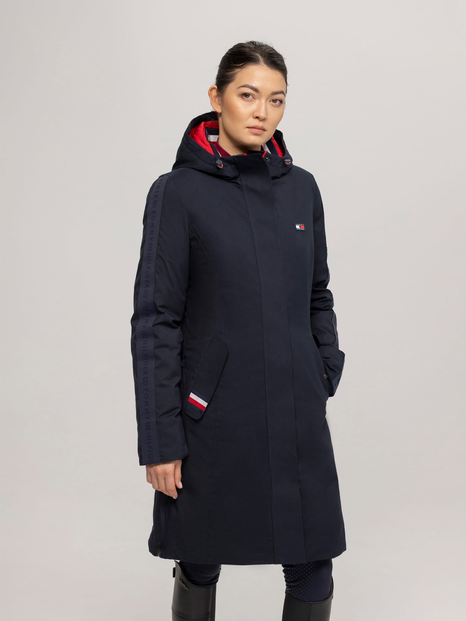 Tommy Hilfiger Equestrian Kurtka zimowa damska parka Oregon Desert Sky Xs