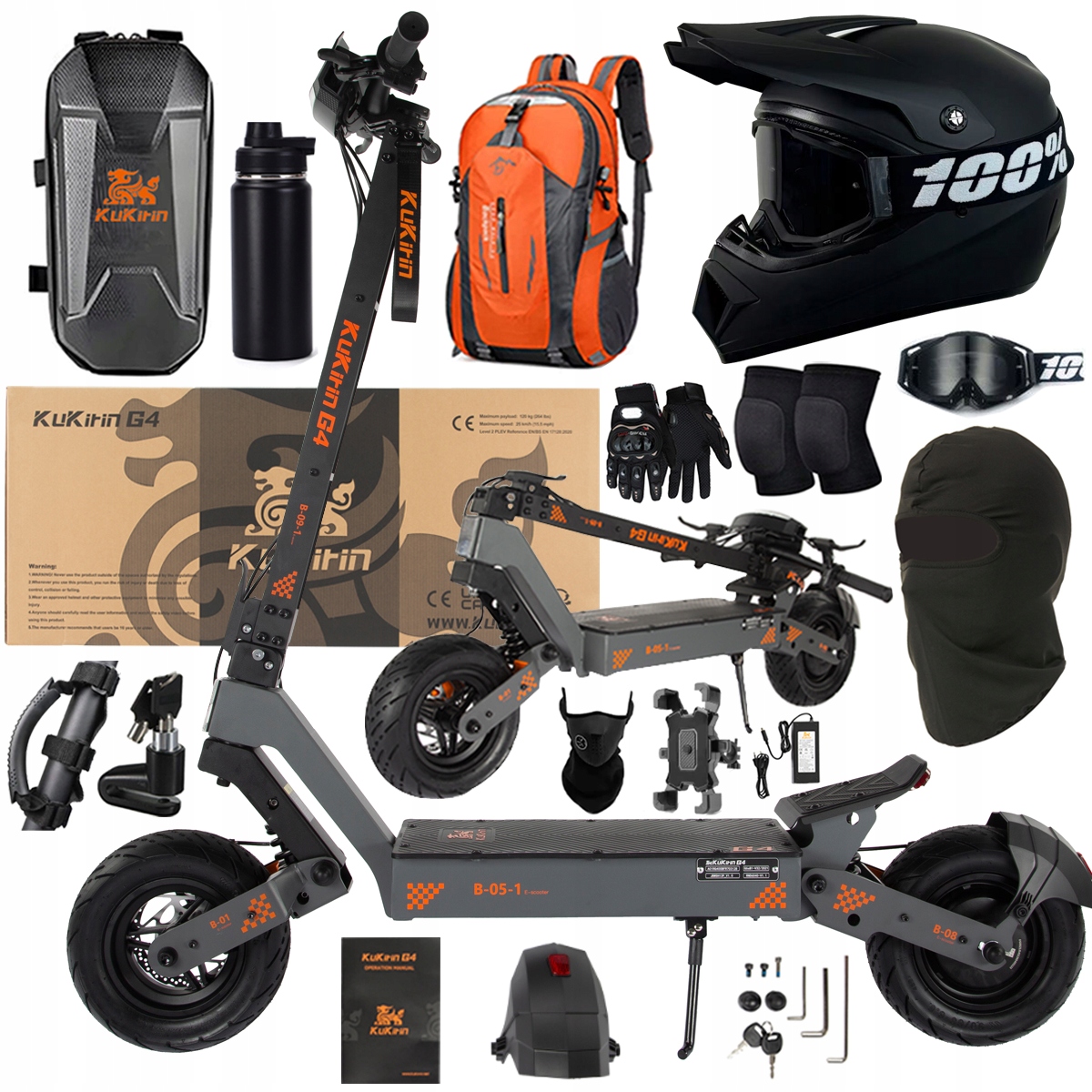 KuKirin G4 Skládací elektrická vozidla 2000W 70KM/H 60V 20Ah 75km Dárek