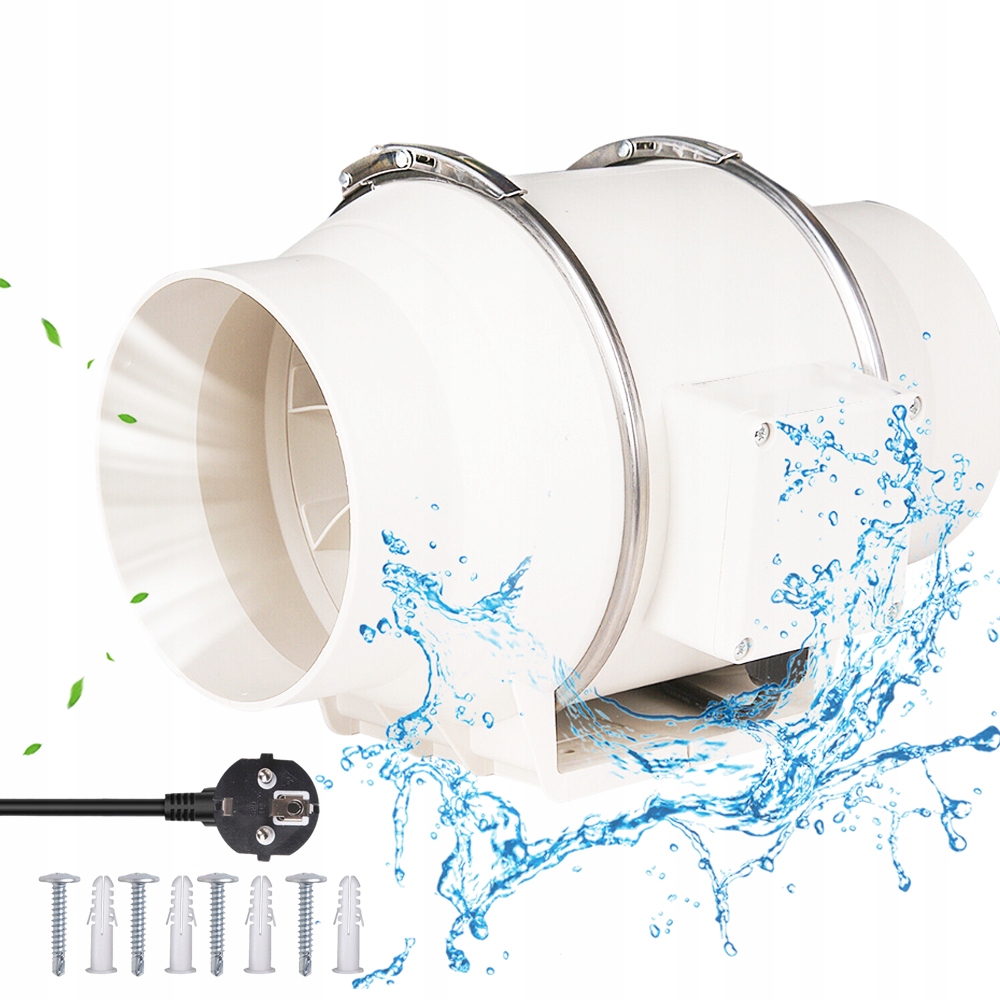 Wentylator Kanałowy Wyciągowy 100MM 220V 40W Do Łazienki Szpitala IP44