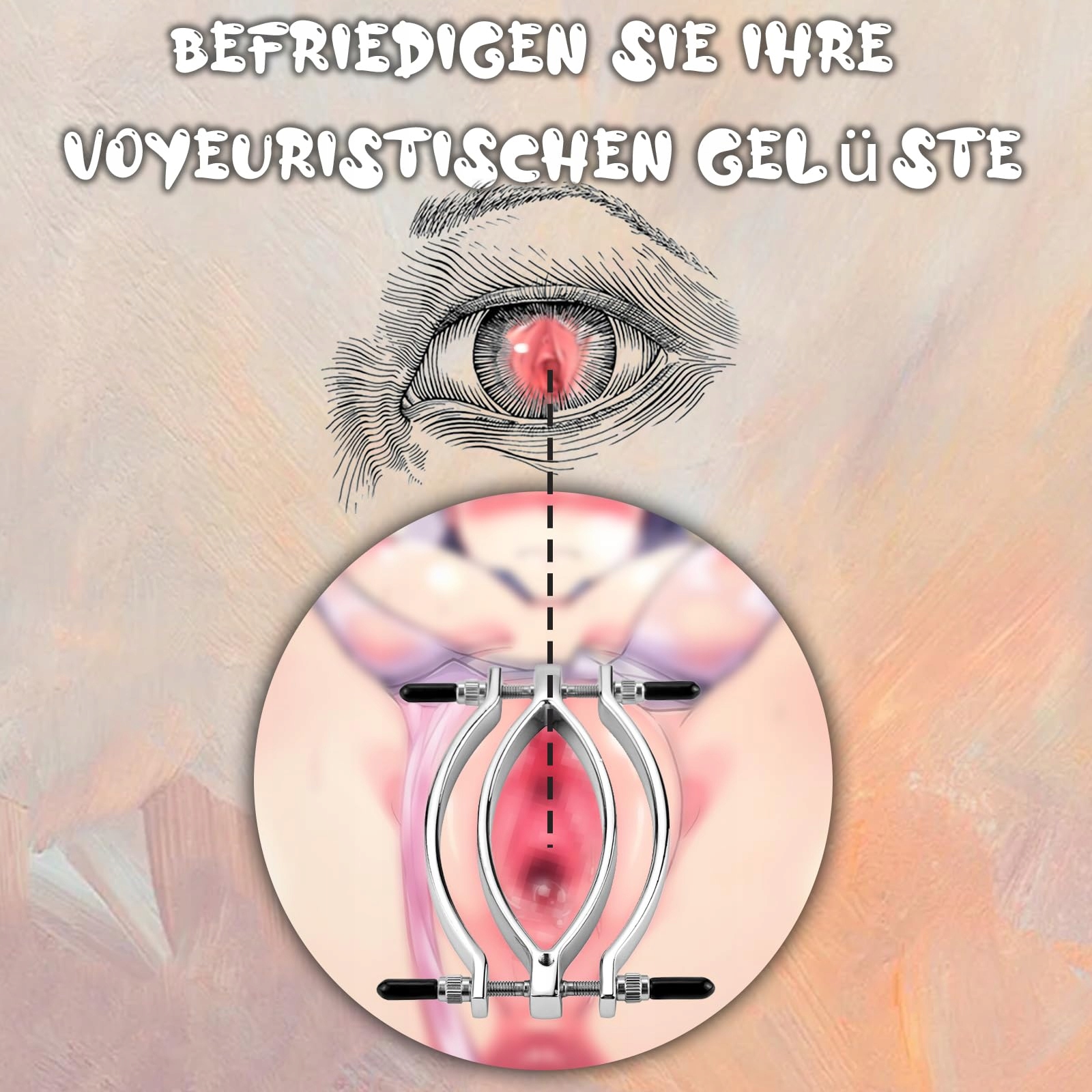 SCHAMLIPPENSPREIZER Metalowy Regulowany Spekulum Fetysz Dla Kobiet BDSM — miniatura 3