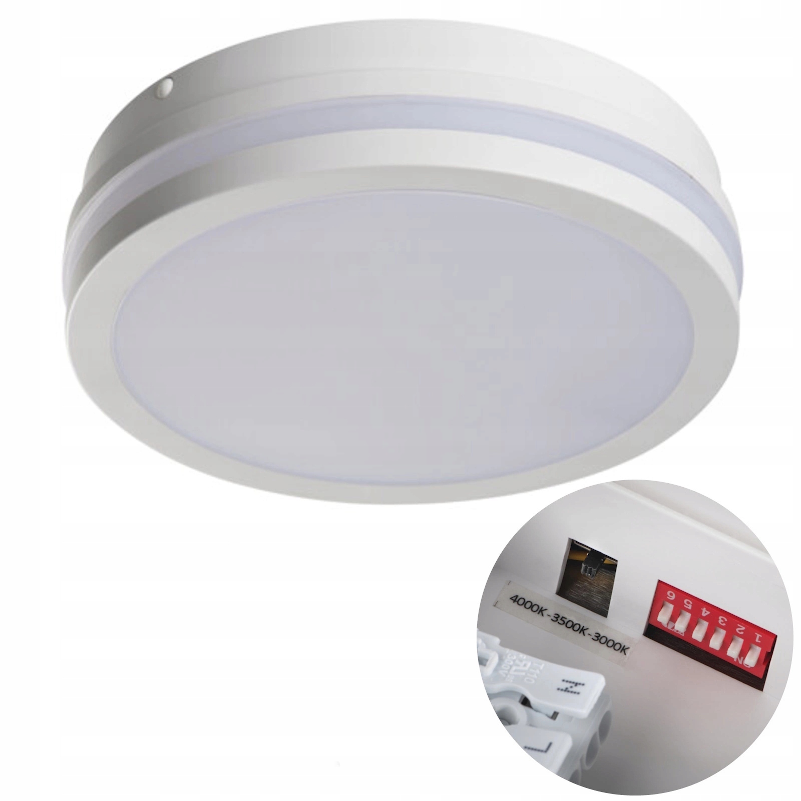 stropní svítidlo Led Stropní Svítidlo Hermetický Beno Cct 12W/18W Snímač pohybu Bílý