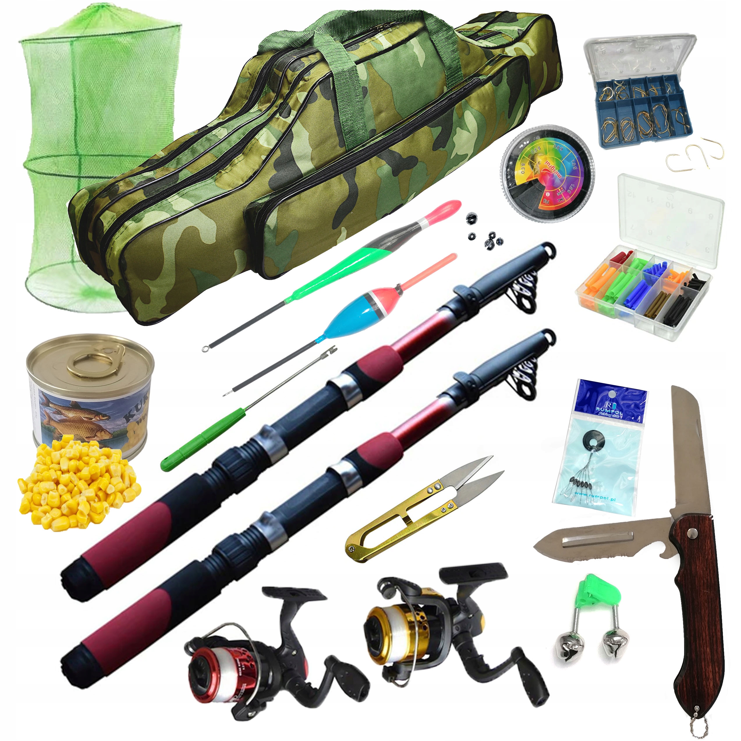 Rybářský Set 2x Prut 2x Naviják Obal