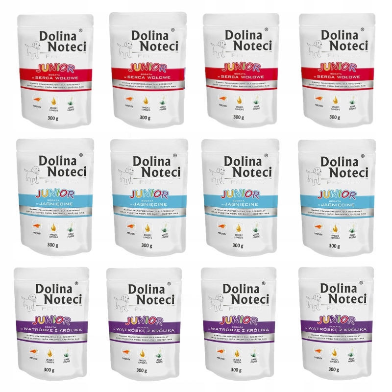 Levně Dolina Noteci Junior Mix Chutí 12x300g Vlhké Krmivo pro štěňata