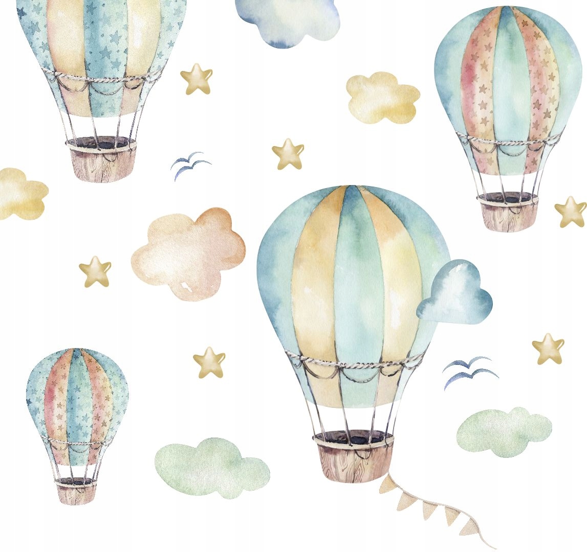 

Balony Watercolor Chmurki Naklejki Na Ścianę XL