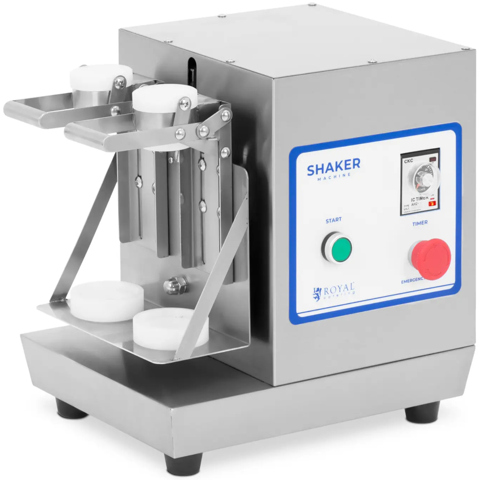 Koktejlový mixér shaker dvojitý 2 x 0.75 l 240 ot./min strieborný