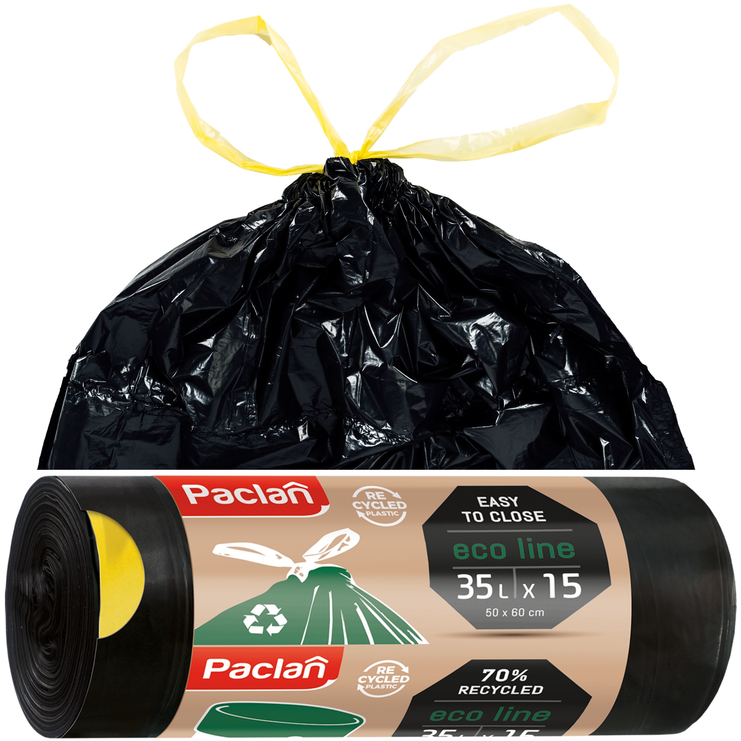 

Worki Na Śmiecie Paclan Eco Line Z Taśmą 35L 15SZT