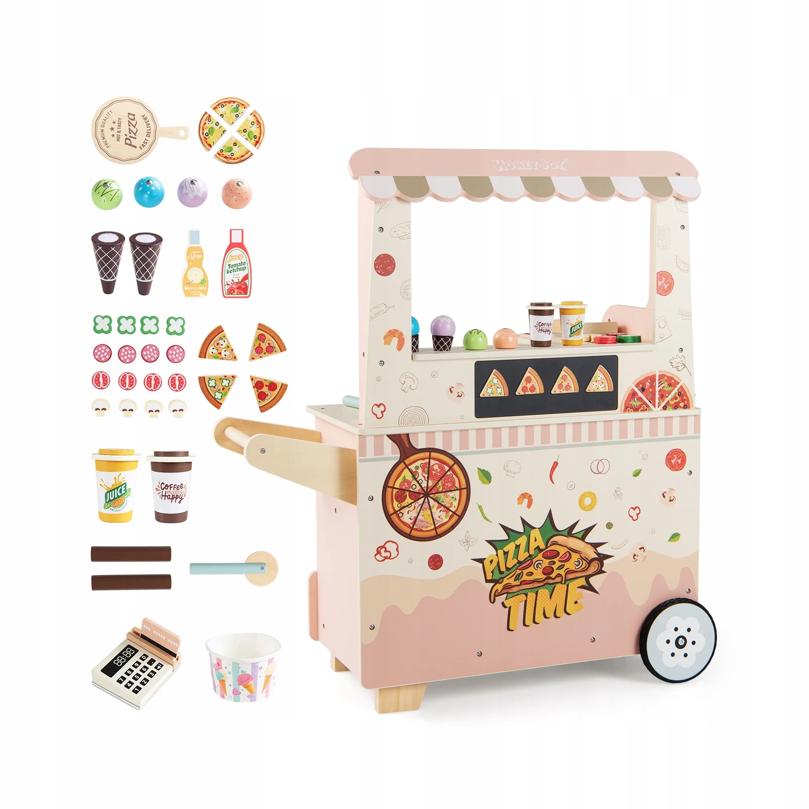 Drewniany foodtruck do zabawy dla dzieci