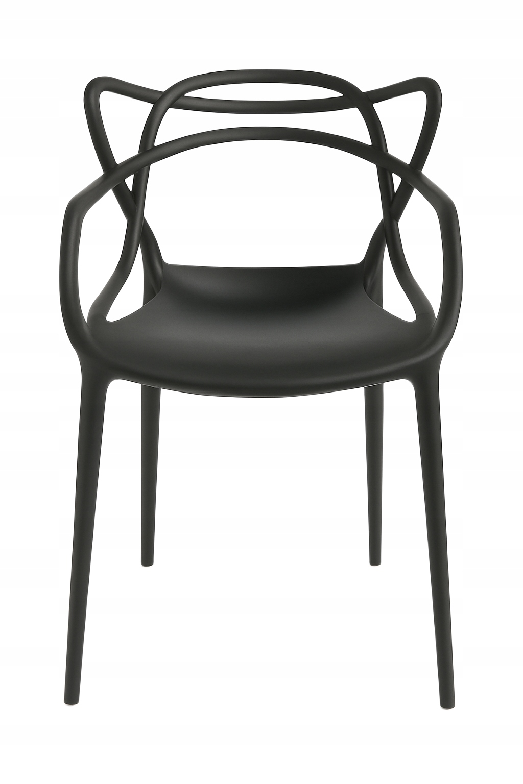 Czarne Krzesło Ażurowe Fotel Nowoczesny Plastikowy Loft Ogród Dom A004 Szerokość mebla 54 cm