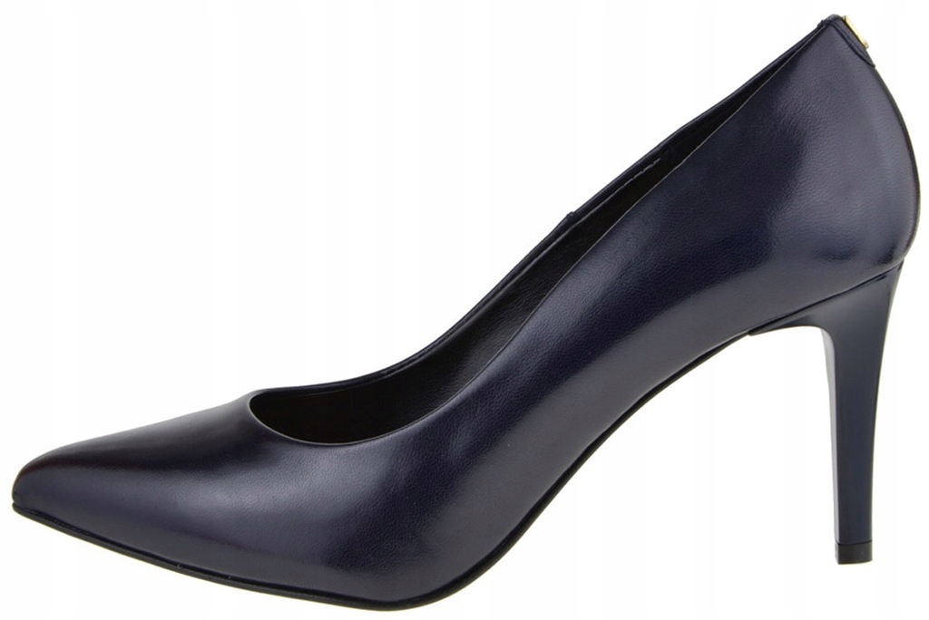 Tmavě černé klasické avantgardní kožené lodičky Sala 35