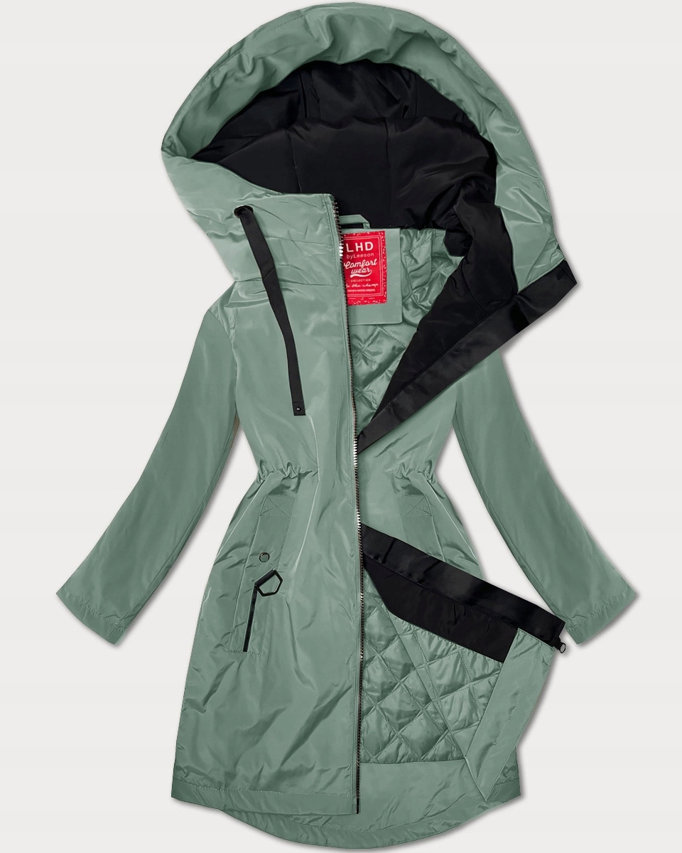 Bunda S Kapucí 24589 Světle Zelená M (38)