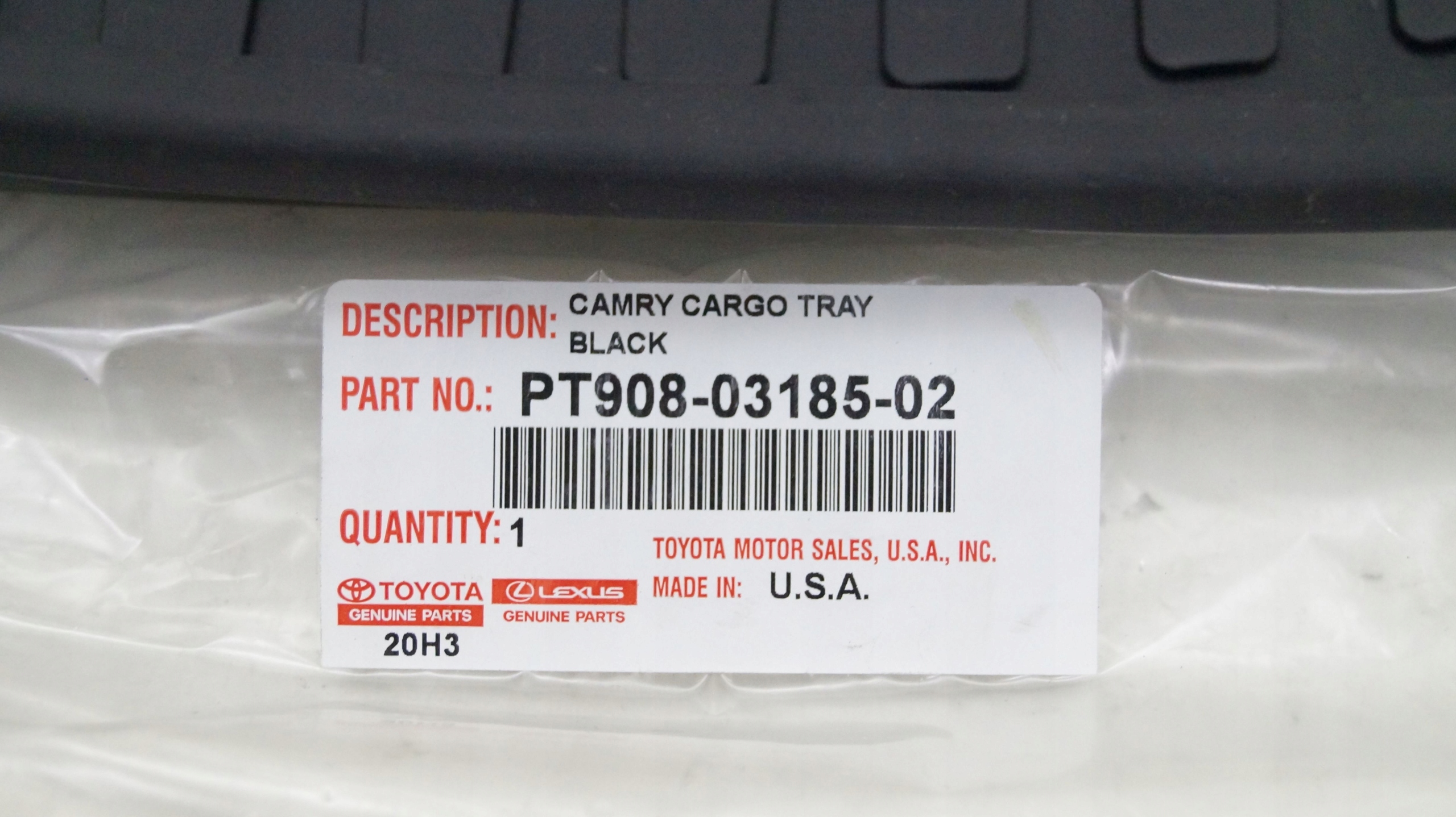 TOYOTA CAMRY 18-24 MATA WYKŁADZINA BAGAŻNIKA Numer katalogowy producenta PT908-03185-02