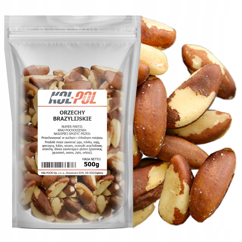 Levně Brazilské Ořechy Celé 500g Přírodní čerstvé velké vysoká kvalita Kol-Pol
