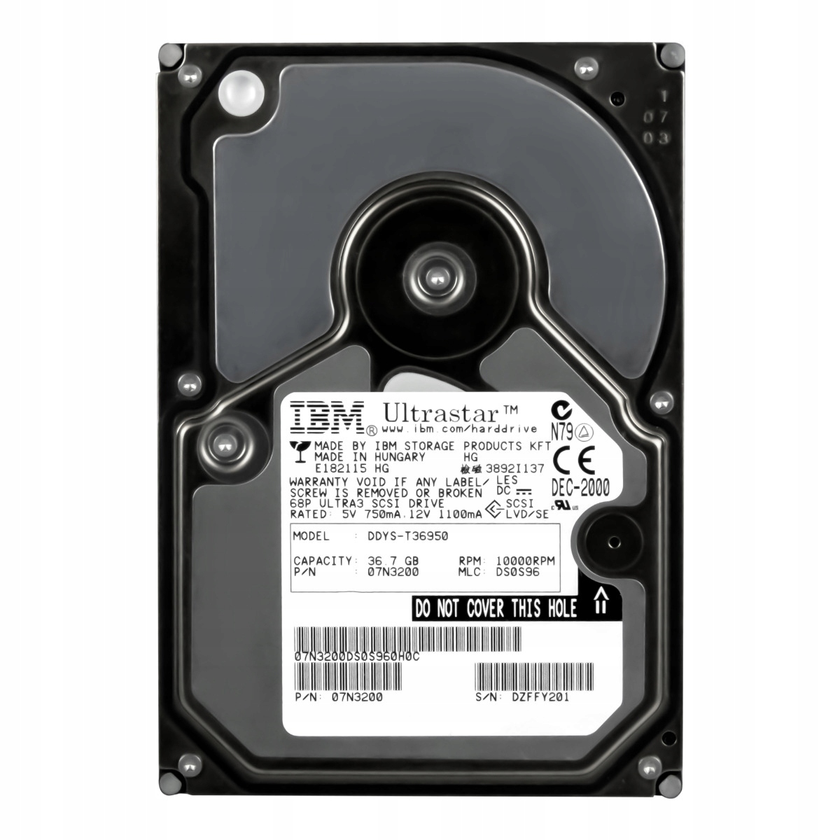 Ibm UltraStar 36LZX 07N3200 36GB 10K 4MB Scsi U160 3.5'' DDYS-T36950