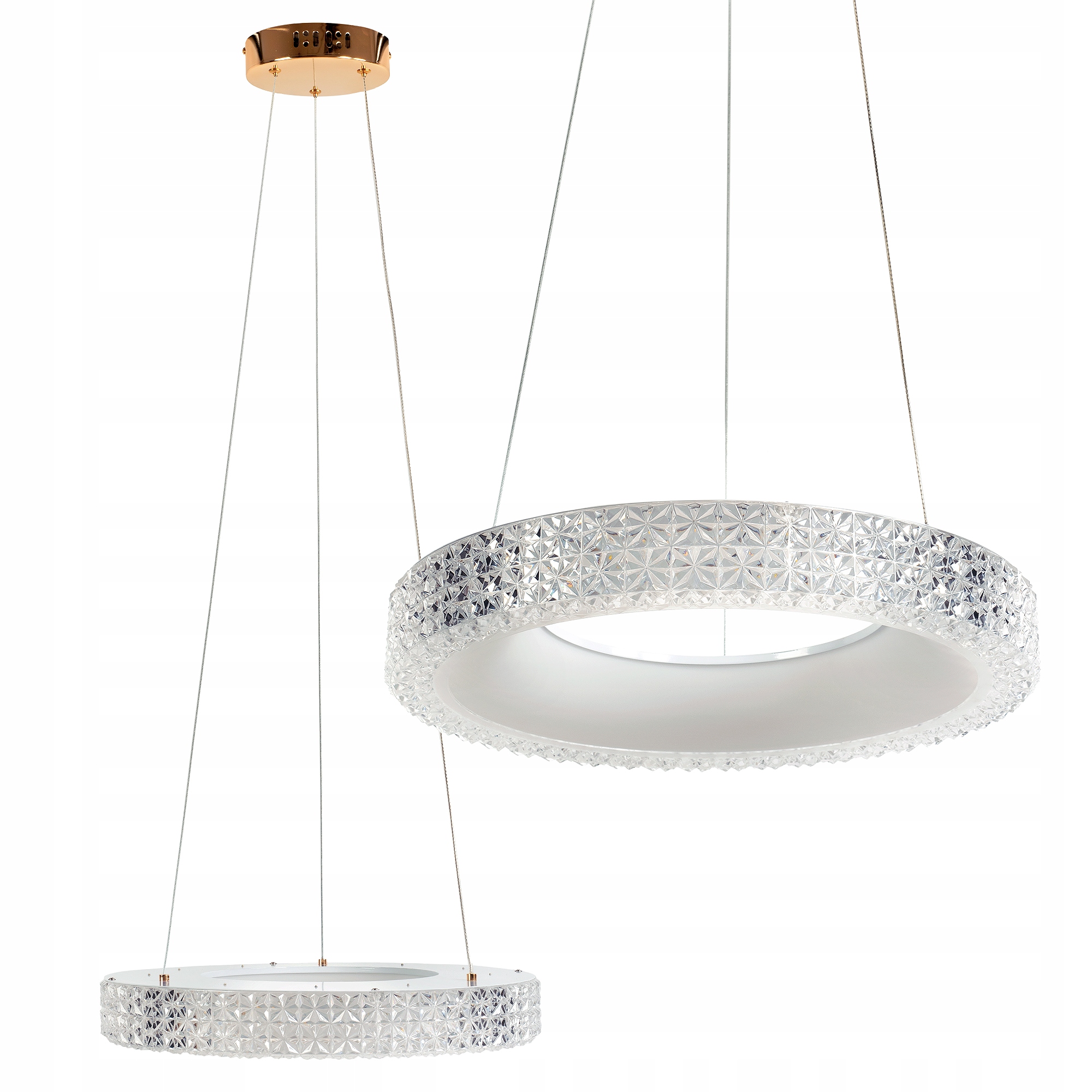 Závesná Led Stropná Lampa Glamour Ring Ružové Zlato 40CM Toolight