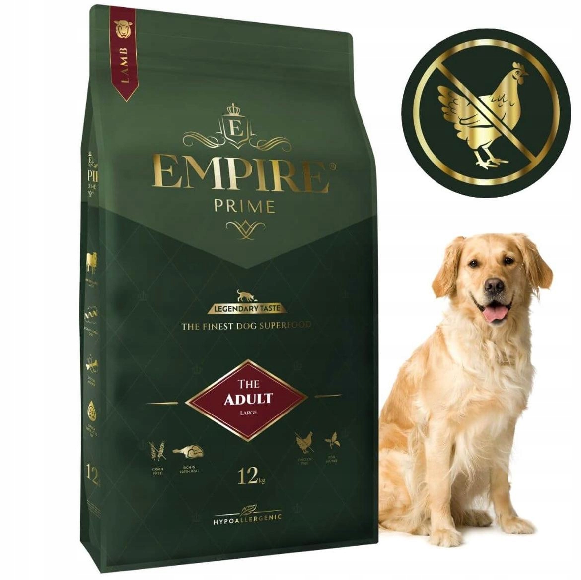 Empire Prime Lamb Adult Large- 12 kg-dla Goldena retrievera,bez kurczaka