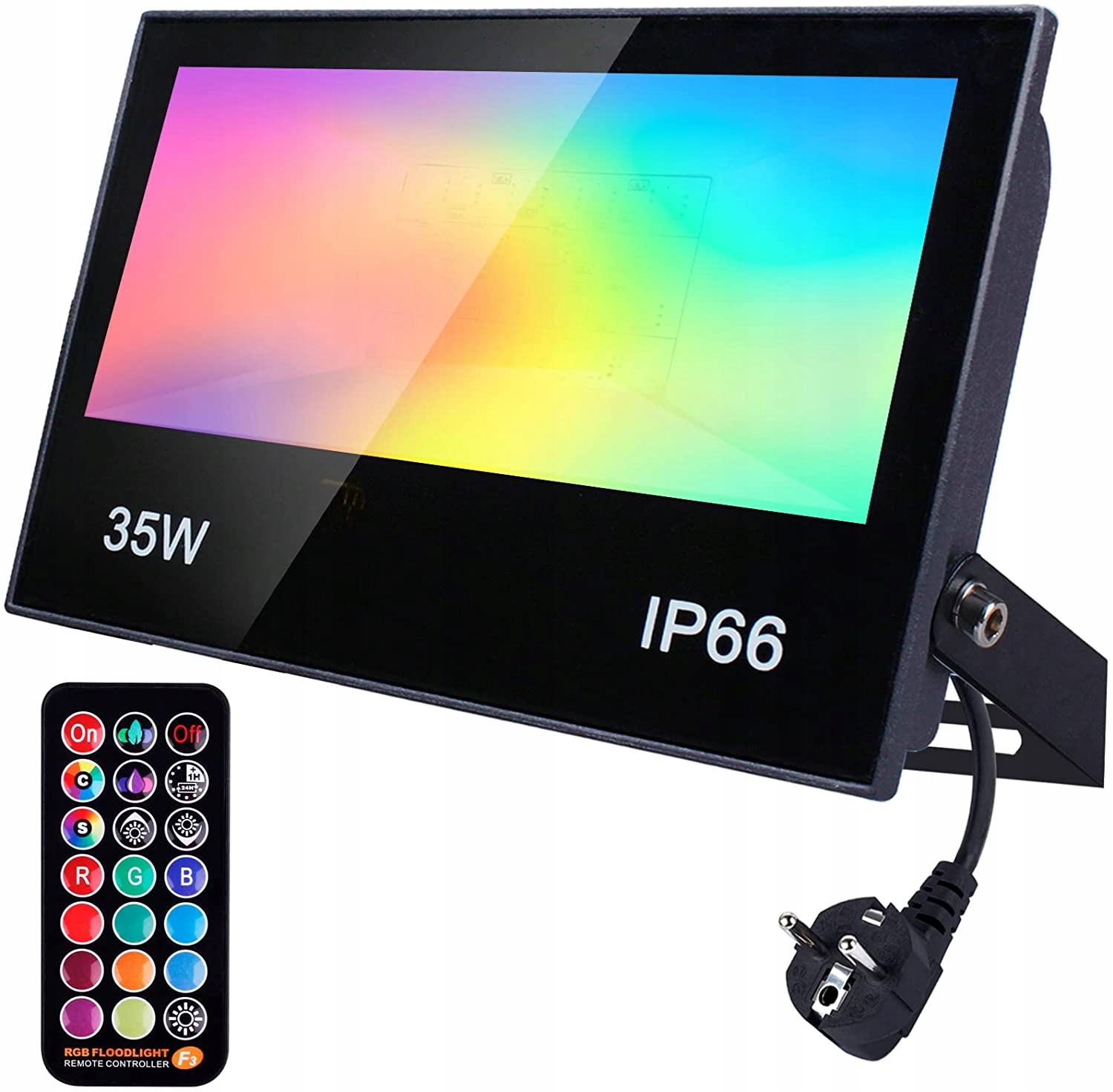 ПРОЖЕКТОР RGB СВЕТОДИОДНЫЙ ПУЛЬТ ДИСТАНЦИОННОГО УПРАВЛЕНИЯ IP66 ВОДОНЕПРОНИЦАЕМЫЙ 4 РЕЖИМА