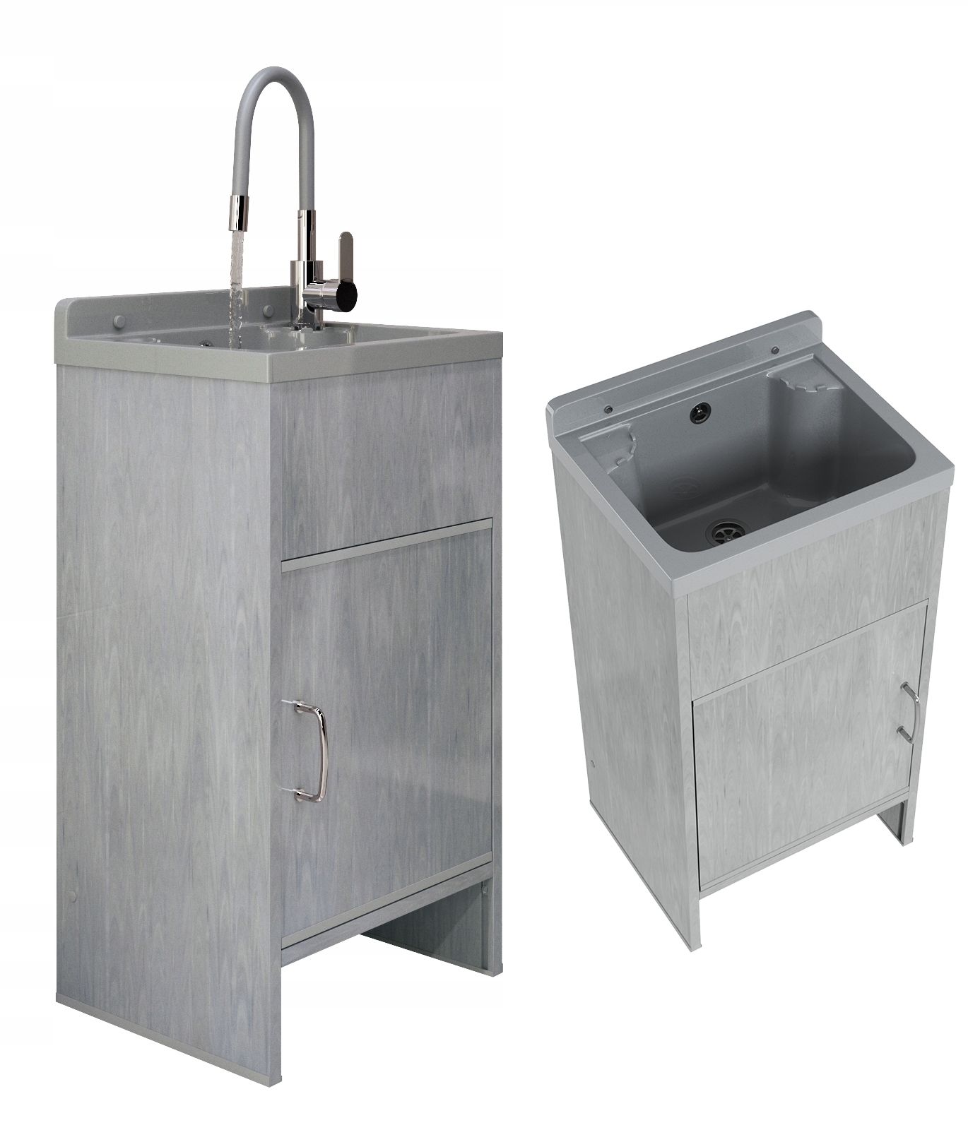 Technický Dřez Technická Komora Šedá Baterie Pvc Skříňka Sada Loma