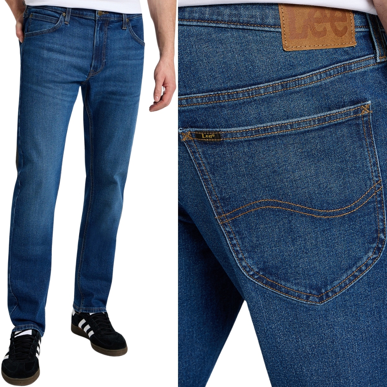 Lee Daren Blooming Džins jednoduché tmavé elastické džínové kalhoty W38 L32