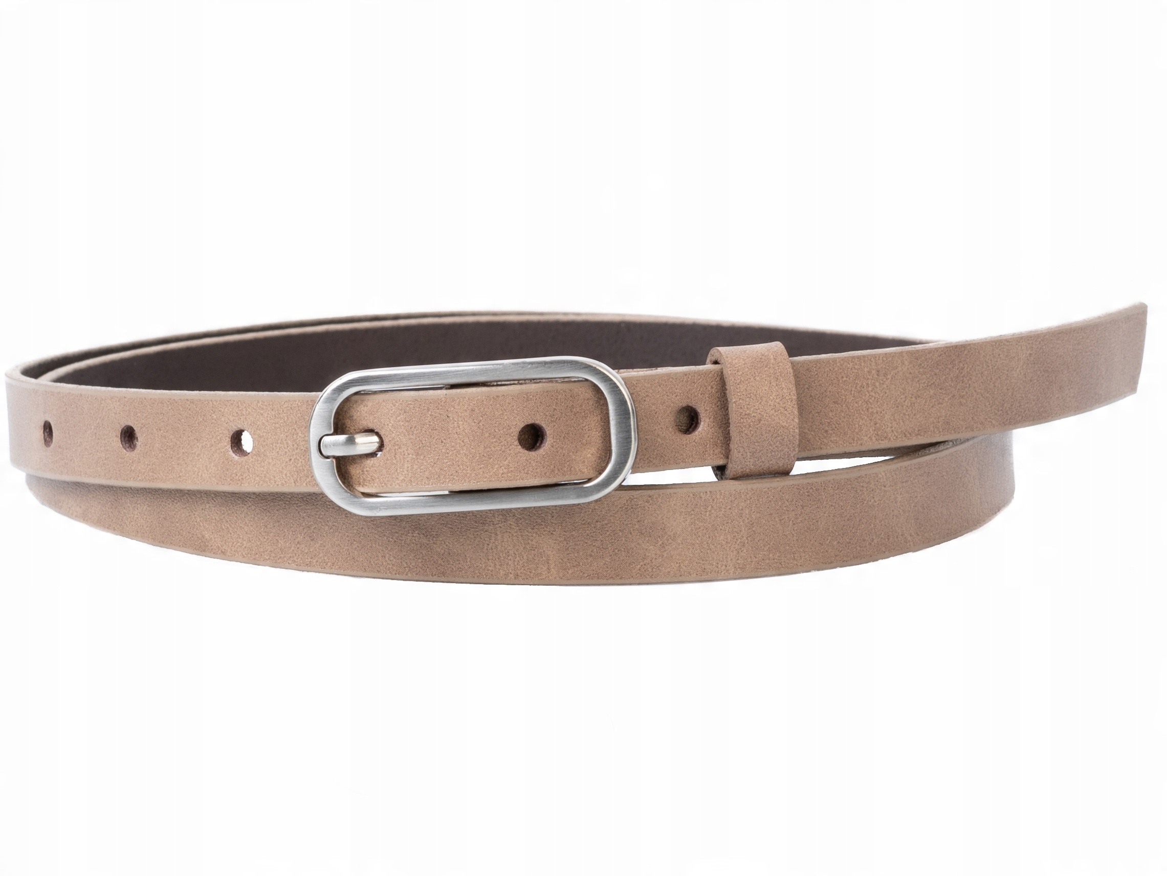 

Wąski pasek Beżowy 100% Skórzany 1,5cm | r. 115cm