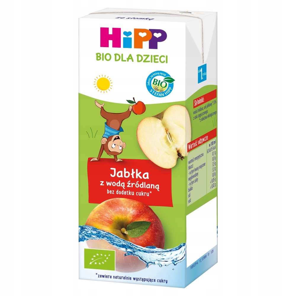 HiPP BIO Jabłka z wodą źródlaną, 6x200 ml Marka Hipp