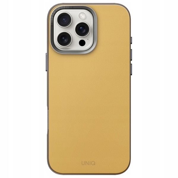 Pouzdro Uniq pro iPhone 16 Pro, obal MagSafe, kožený zadní kryt