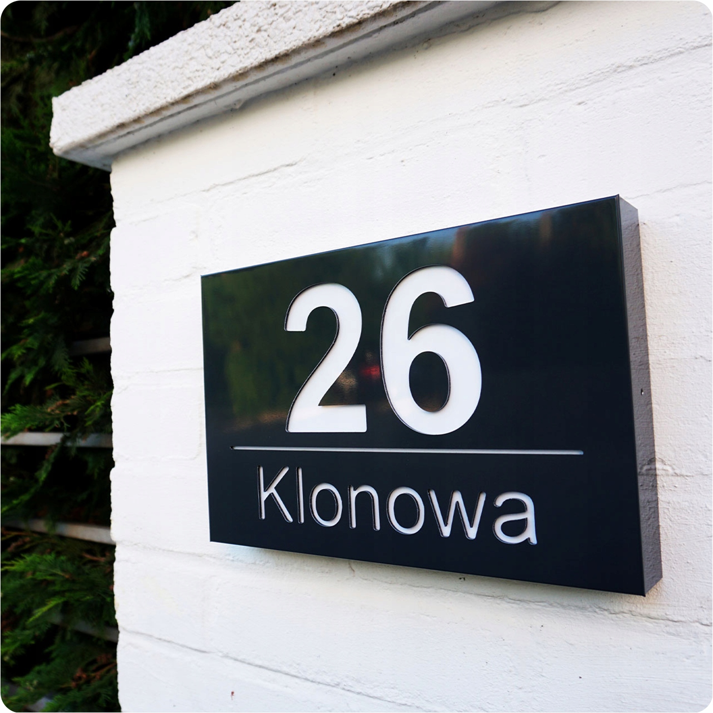 Podświetlany numer domu tabliczka tablica adresowa adres KML LED 30x20 Marka Cucudo