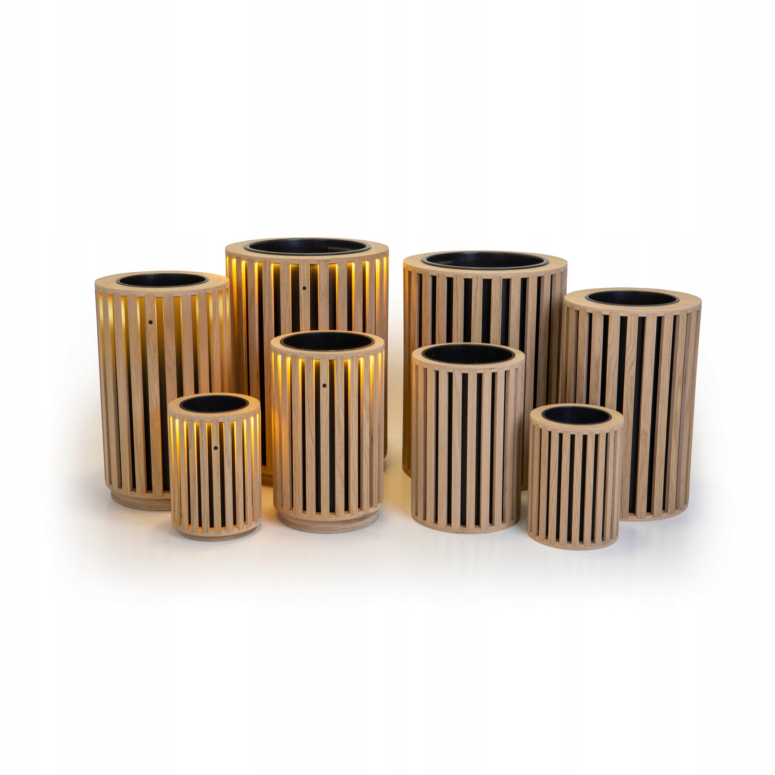 Kwietnik donica doniczka dębowa z lameli 50 cm Materiał drewno