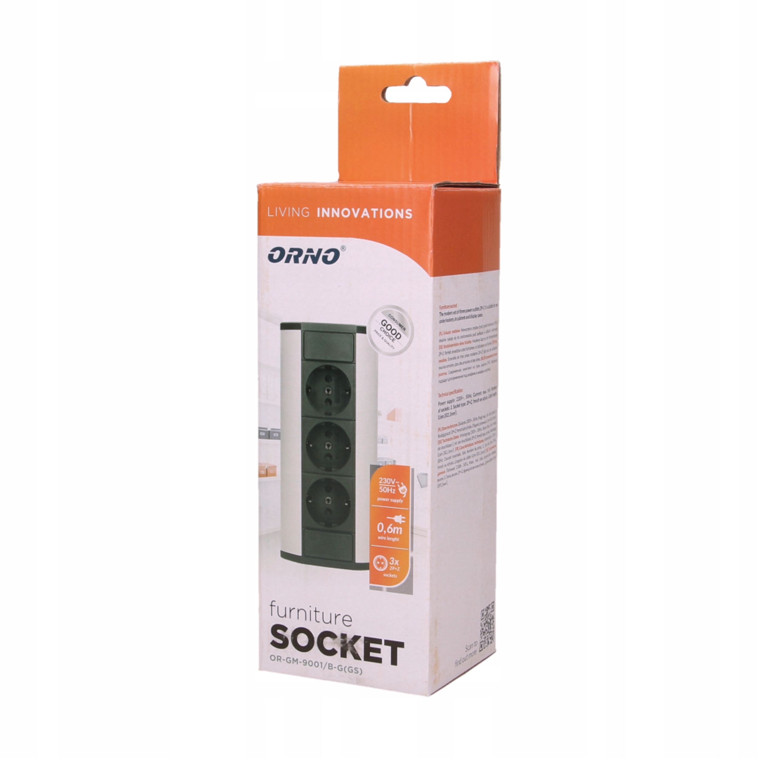 ORNO GNIAZDO PRZEDŁUŻACZ MEBLOWE PODSZAFKOWE Przeznaczenie Elektryczne