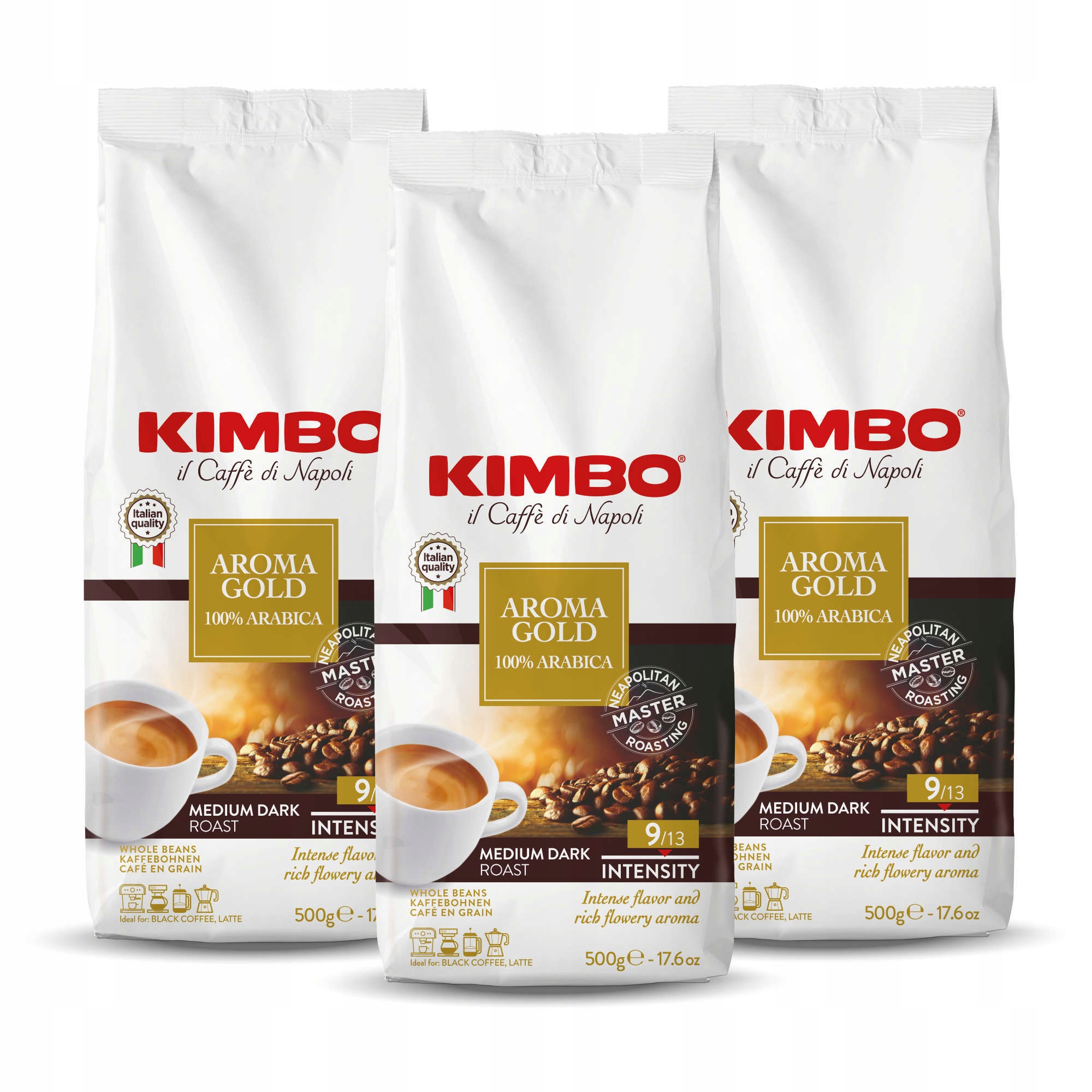 Kawa ziarnista Kimbo Aroma Gold 3x500g