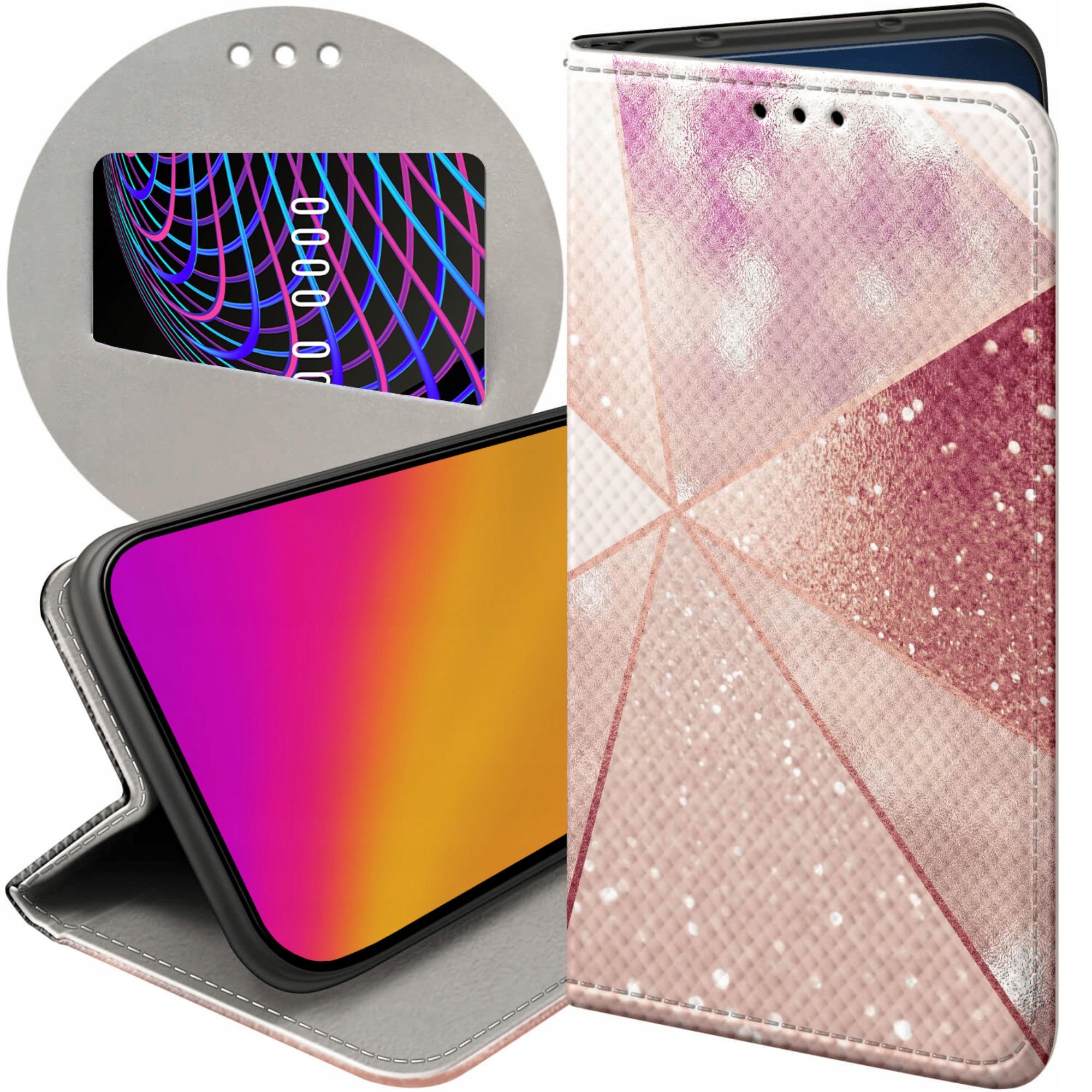 Etui Z Klapką Do Motorola Moto G14 Różowe Złoto Róż Futerał Pokrowiec