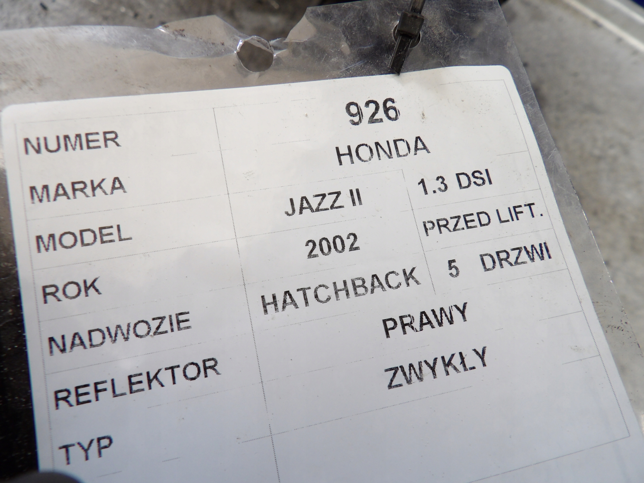 Honda Jazz II light front right