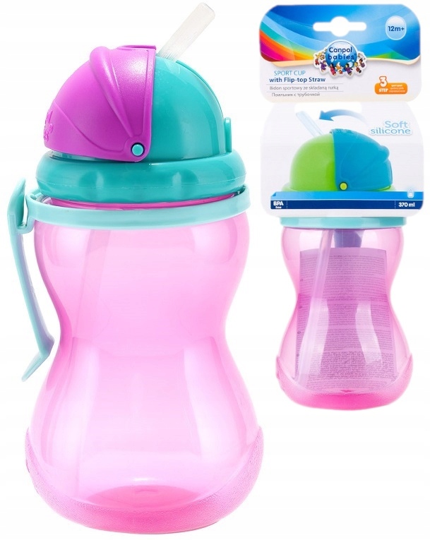 CANPOL BIDON Z RURKĄ SŁOMKĄ 370ML 56/113