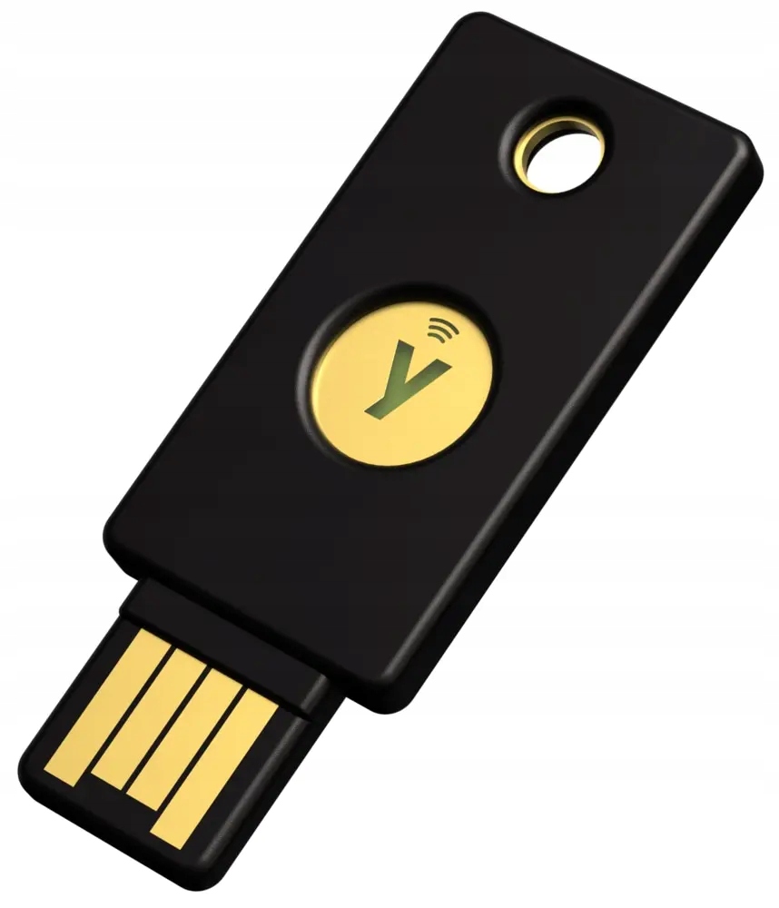 Bezpečnostní klíč Yubico Nfc FIDO2/U2F Usb-a pro dvoufázové ověření (2FA), nový, certifikace Ce