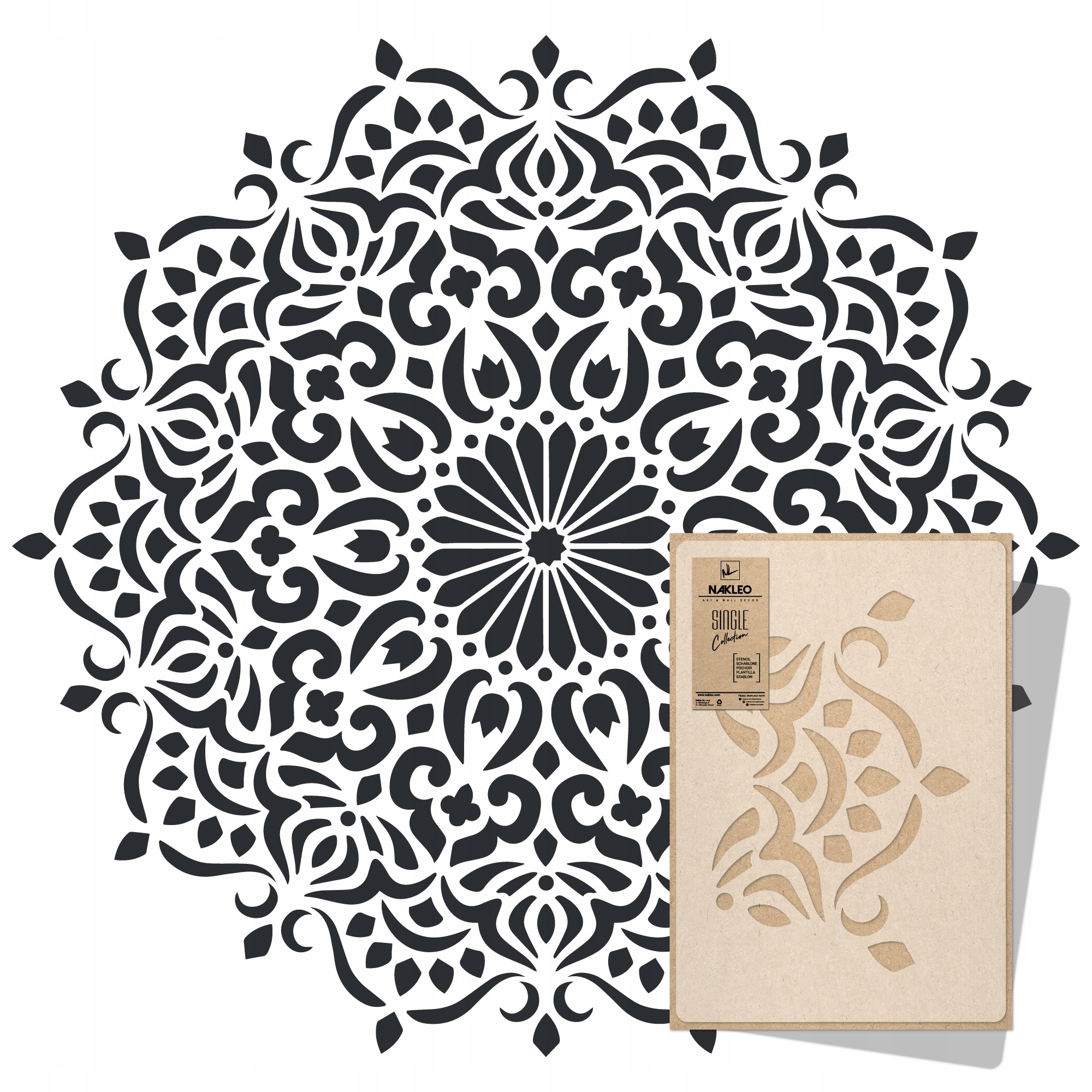 Šablona Malířská Mandala XXL Průměr 240 cm Pro Omítky Opakovaně Použitelný Omítka Beton