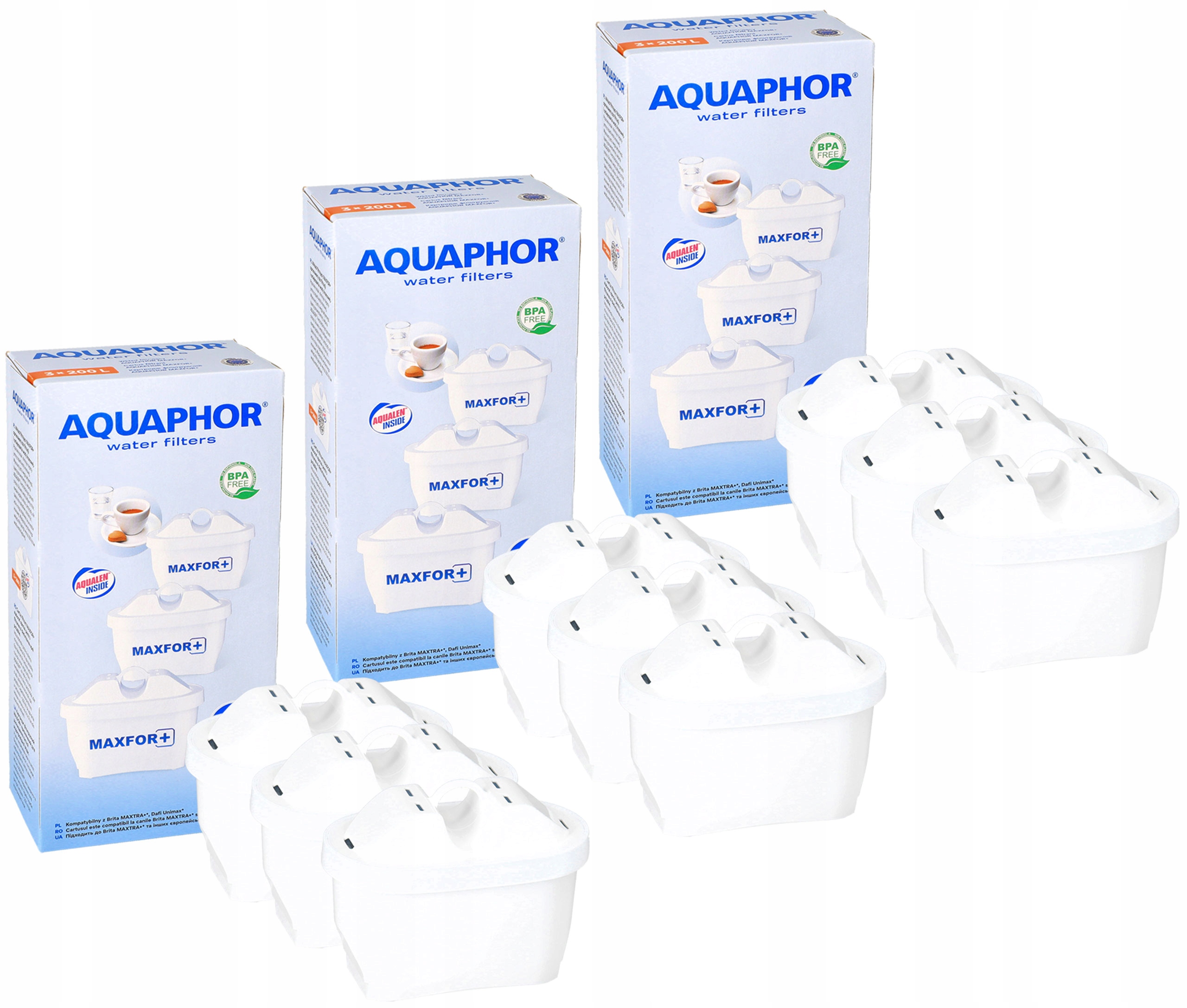 9x WKŁAD FILTR AQUAPHOR MAXFOR do BRITA MAXTRA