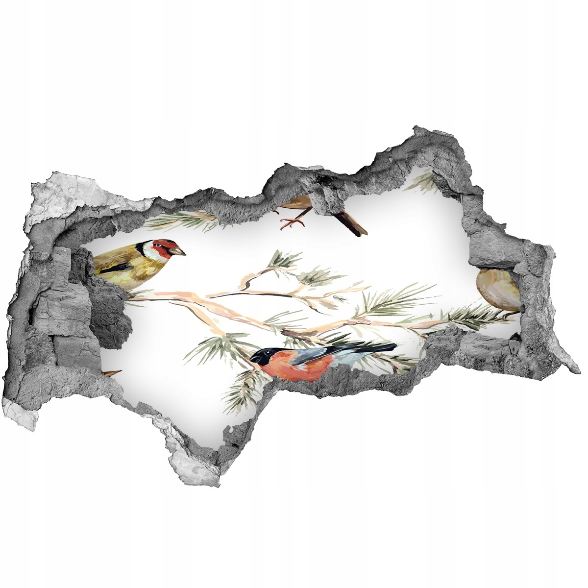 

Dziura 3d fototapeta Leśne ptaki rośliny 115x88