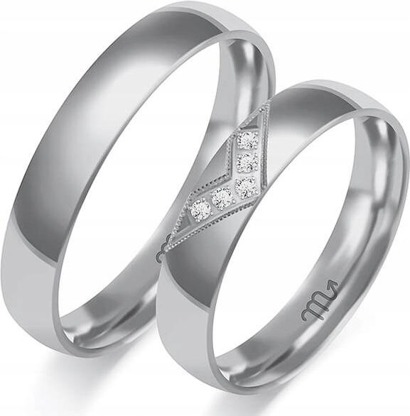 Prsten z bílého zlata svatba 14K 585 vel. 26 27 28, klasický módní vzor